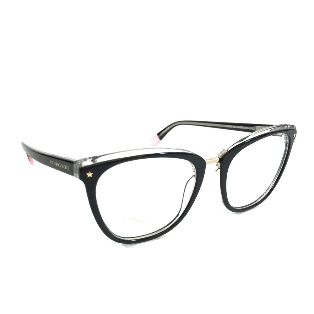 Victoria's Secret Eyeglasses Frames VS5016 001 Black on Clear Cat Eye 54-19-140